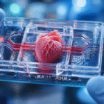 Modelo de corazón humano en un dispositivo microfluídico utilizado para investigar nuevos tratamientos.